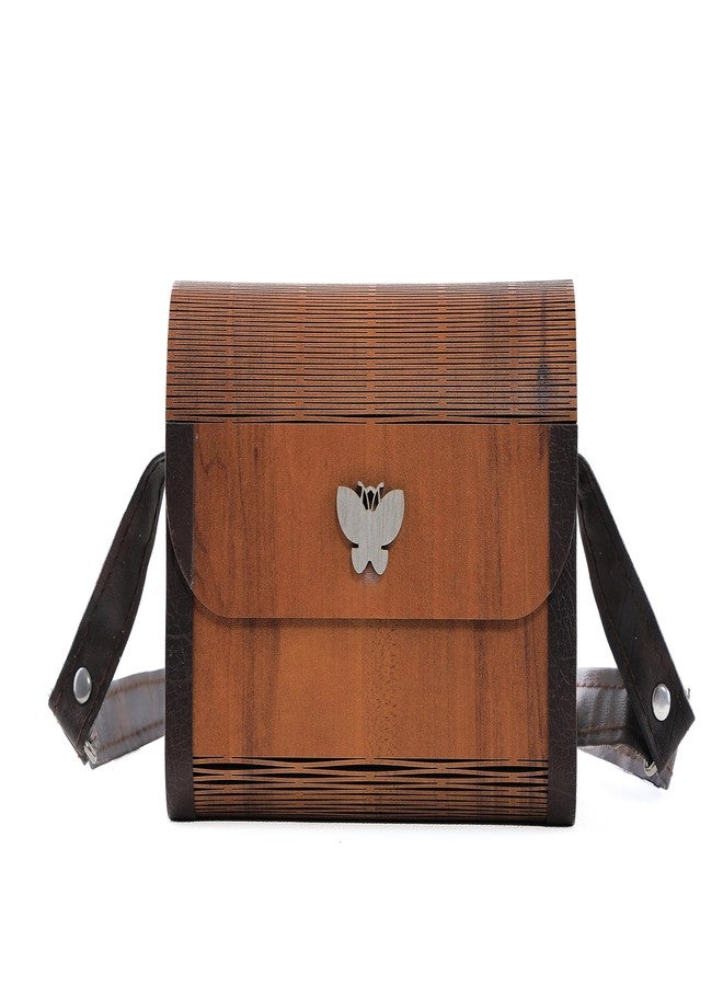 Ramview Stylish Fashionable Wooden Handbag with Detachable Strap Purse for Woman Rectangle Shape Wedding Party Ladies - Image 1